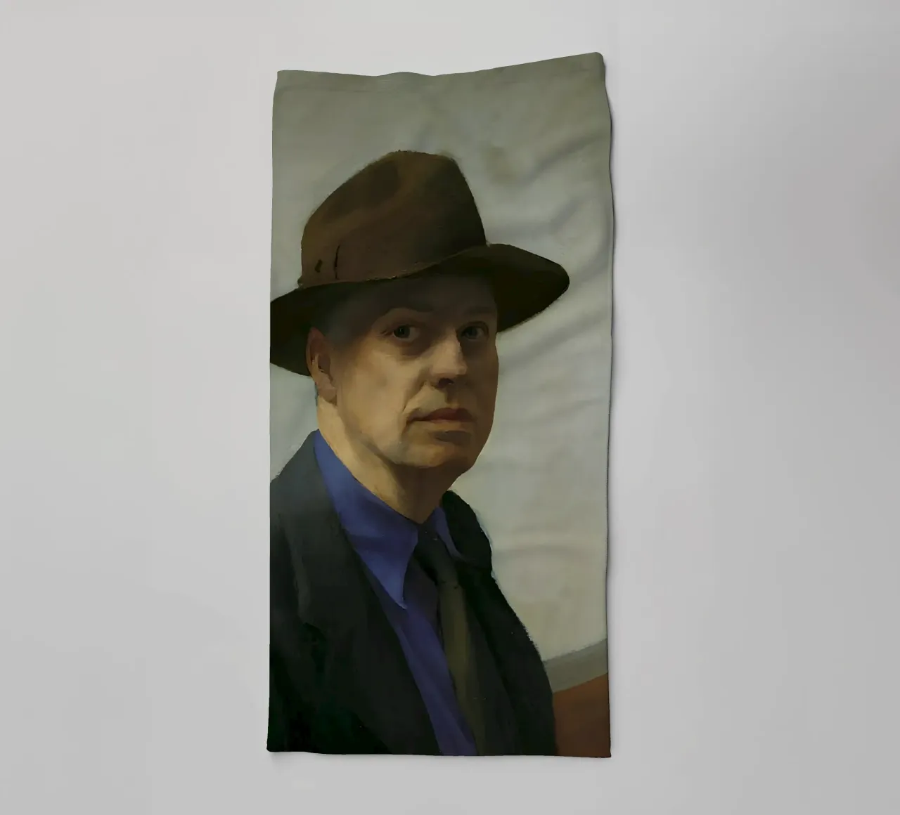 Autoportrait d'Edward Hopper - Le réalisme américain et l'art de l'artiste serviette de bain de NorwesClub