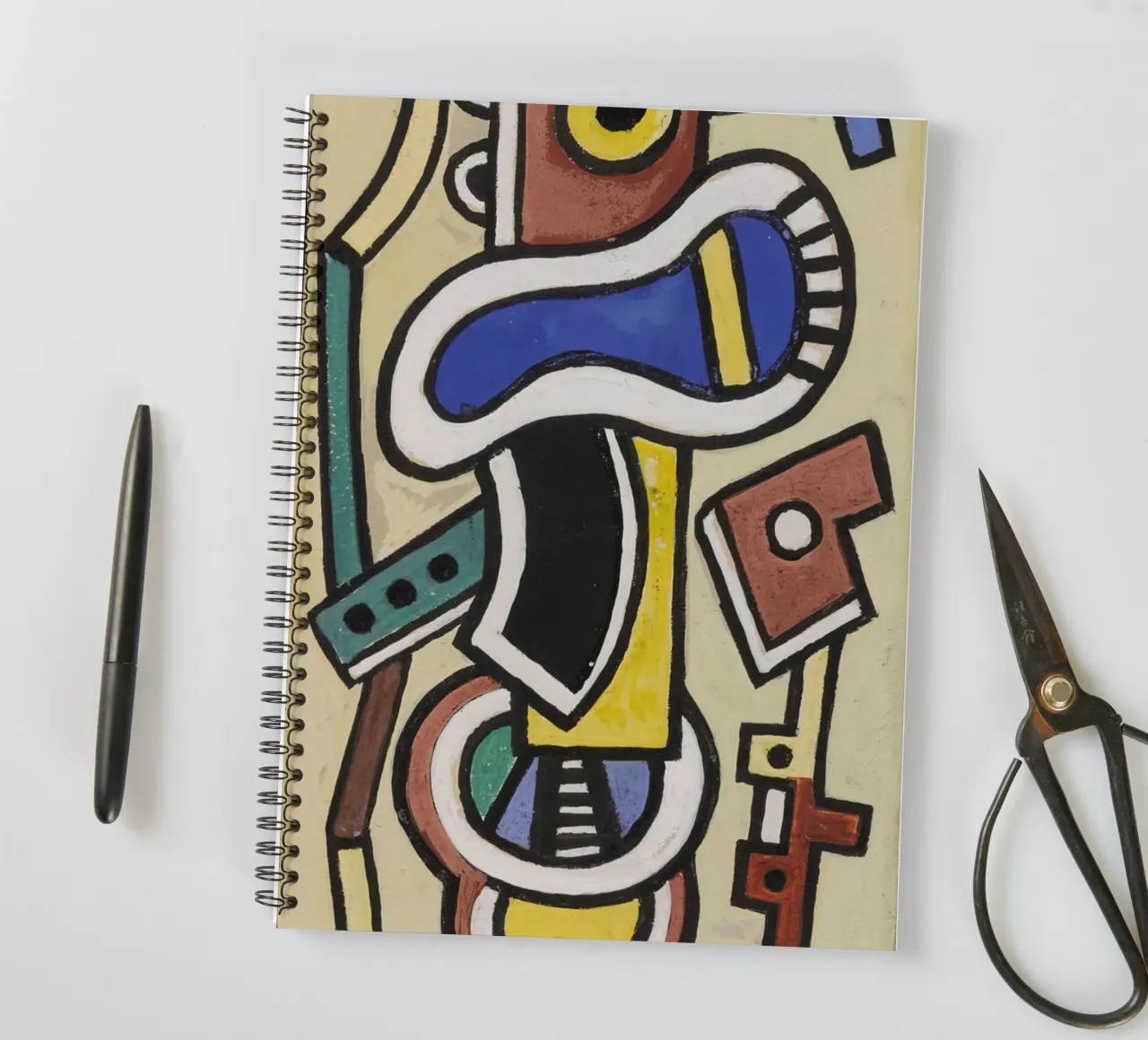 Léger's "Abstraction" - Cubist Geometric Art & Modernist Mas spiral notebook by NorwesClub