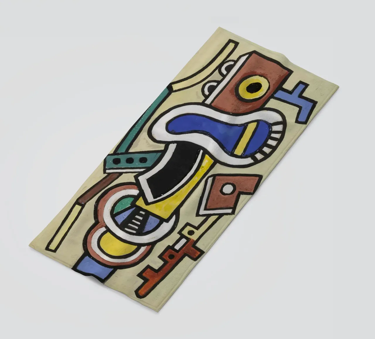 Léger's "Abstraction" - Cubist Geometric Art & Modernist Mas beach towel by NorwesClub
