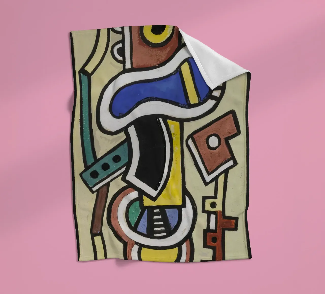 Léger's "Abstraction" - Cubist Geometric Art & Modernist Mas fleece blanket by NorwesClub