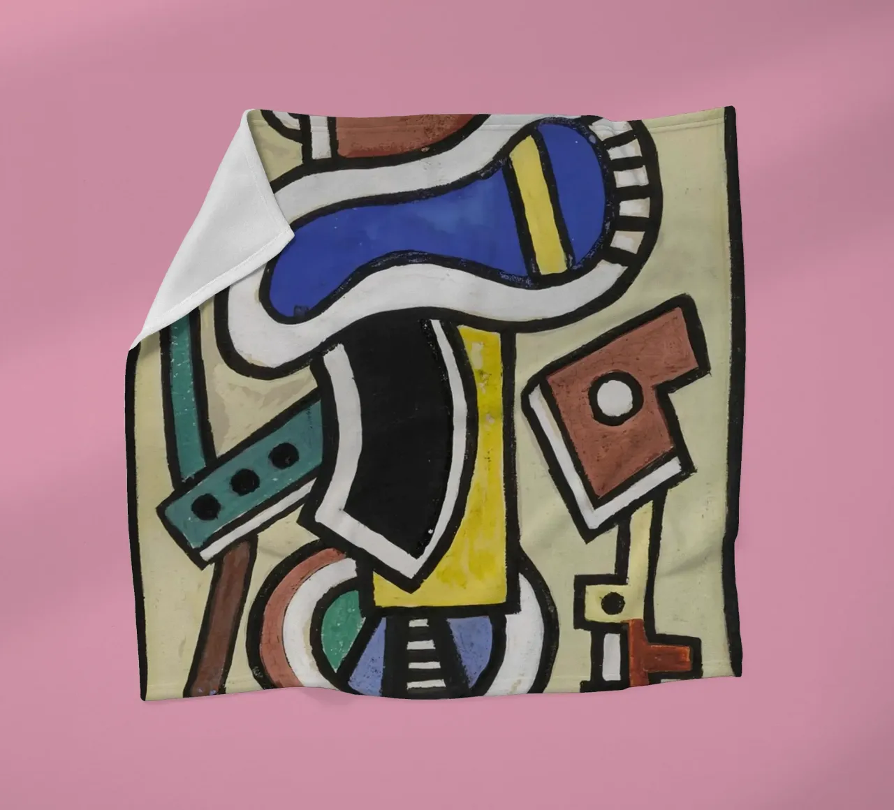 Léger's "Abstraction" - Cubist Geometric Art & Modernist Mas fleece blanket by NorwesClub