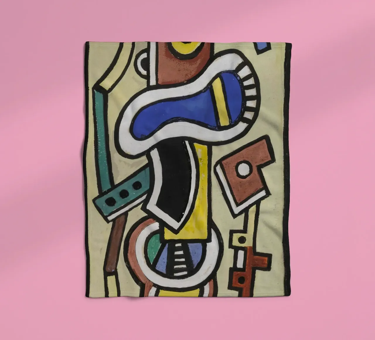 Léger's "Abstraction" - Cubist Geometric Art & Modernist Mas fleece blanket by NorwesClub