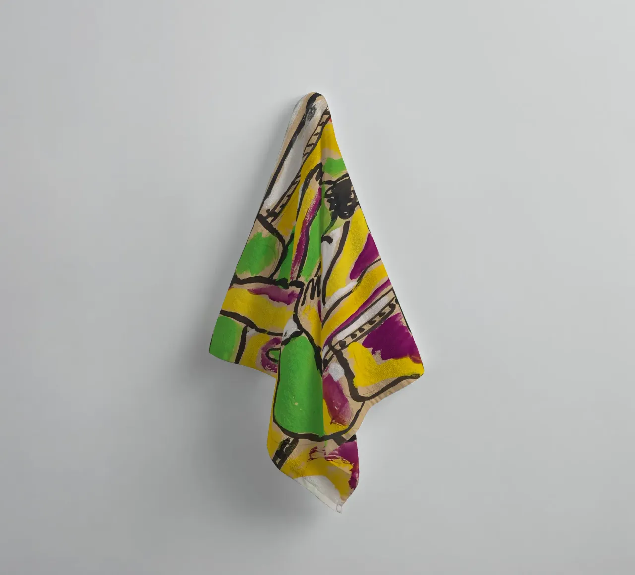 Léger's "Acrobats" - Cubist Circus & Vibrant Modernist Figur towel by NorwesClub