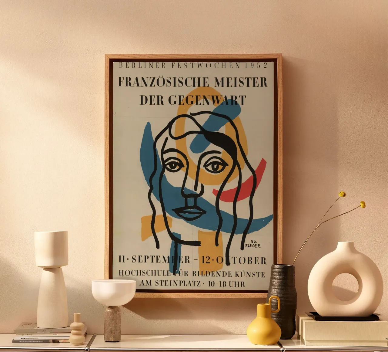 Léger's "Berliner Festwochen" - Mid-Century Modern & Abstrac canvas with Floater frame by NorwesClub