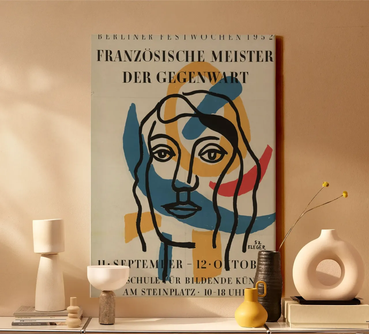 Léger's "Berliner Festwochen" - Mid-Century Modern & Abstrac canvas with Floater frame by NorwesClub