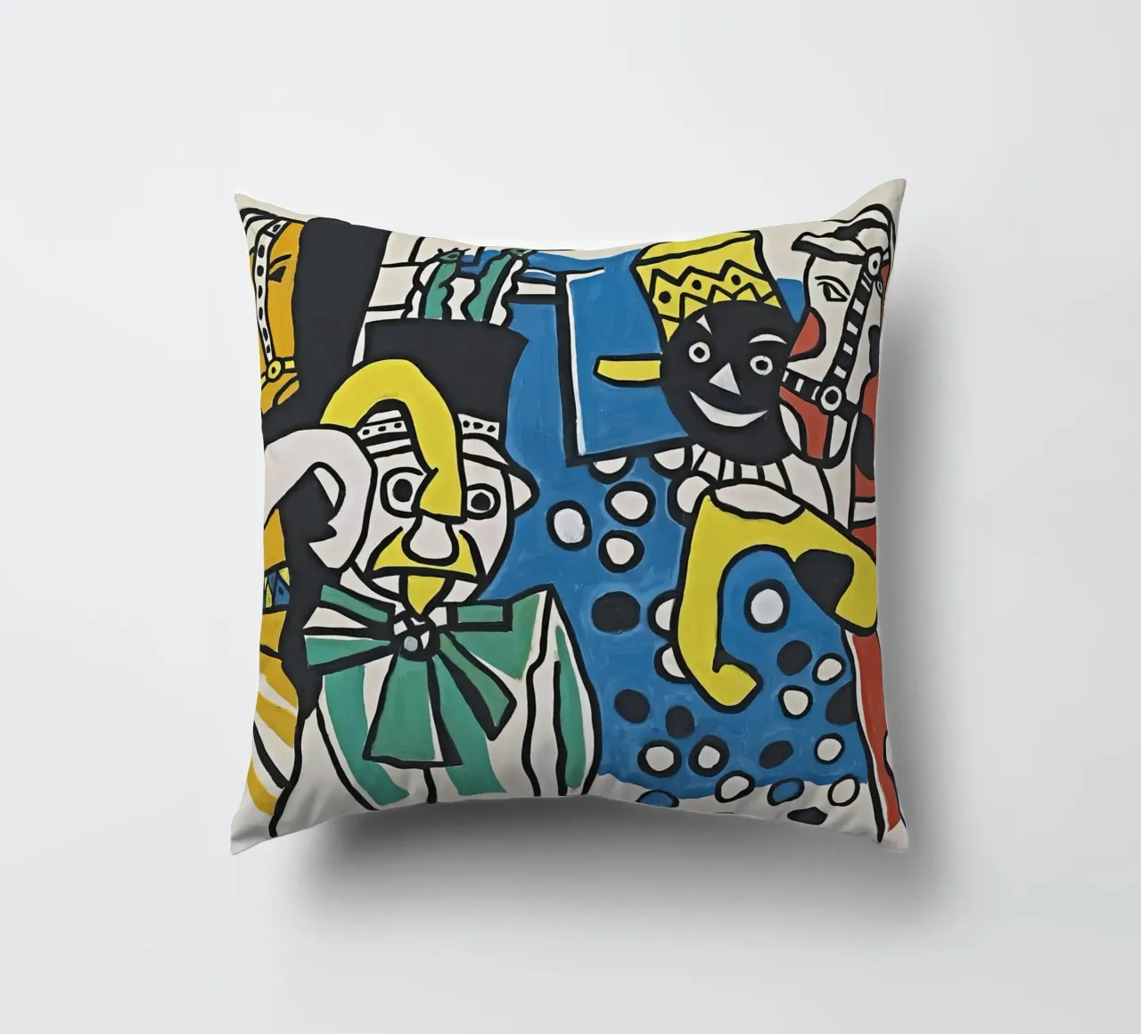 Léger's "Clowns & Horses" - Cubist Circus & Vibrant Modernis decorative cushion by NorwesClub