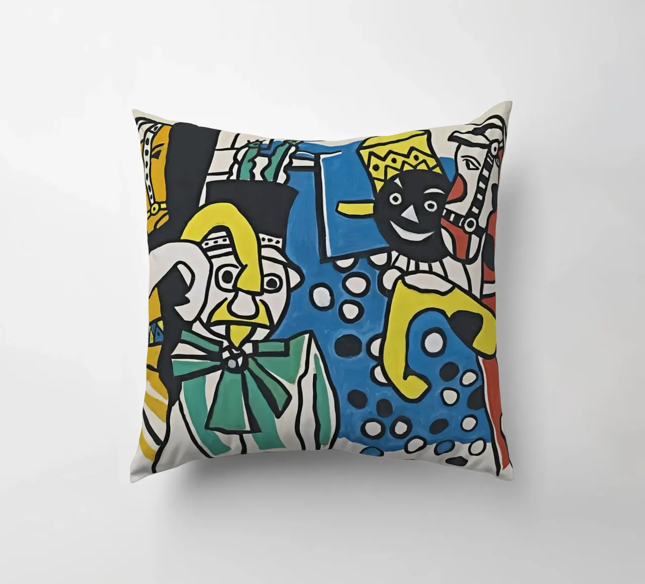 Léger's "Clowns & Horses" - Cubist Circus & Vibrant Modernis decorative cushion by NorwesClub