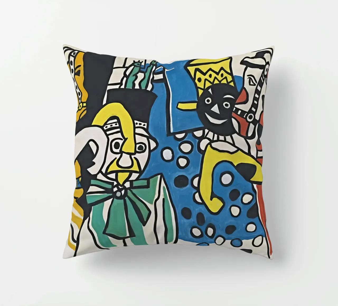 Léger's "Clowns & Horses" - Cubist Circus & Vibrant Modernis decorative cushion by NorwesClub