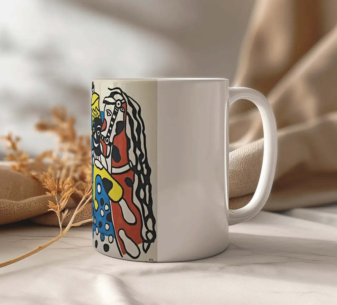 "Clown e cavalli" di Léger - Circo cubista e modernità vibrante tazza in ceramica da NorwesClub