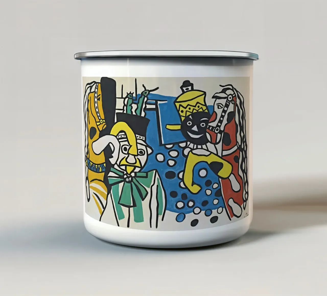 "Clown e cavalli" di Léger - Circo cubista e modernità vibrante tazza in smalto da NorwesClub