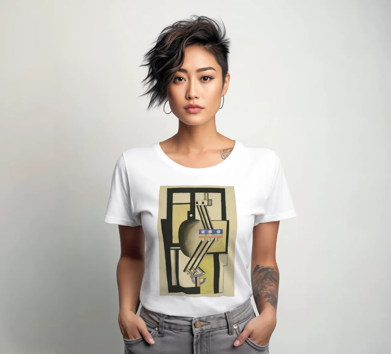 La "Composizione" di Léger - Cubismo meccanicistico e modalità industriale t-shirt da donna da NorwesClub