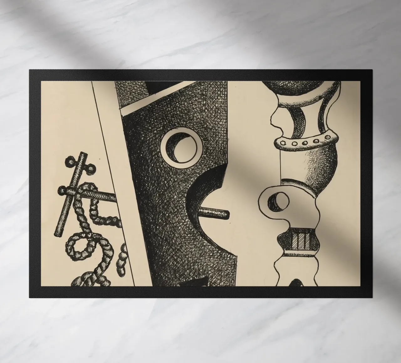 Léger's "Composition" - Dynamic Cubist Abstraction & Moderni doormat by NorwesClub