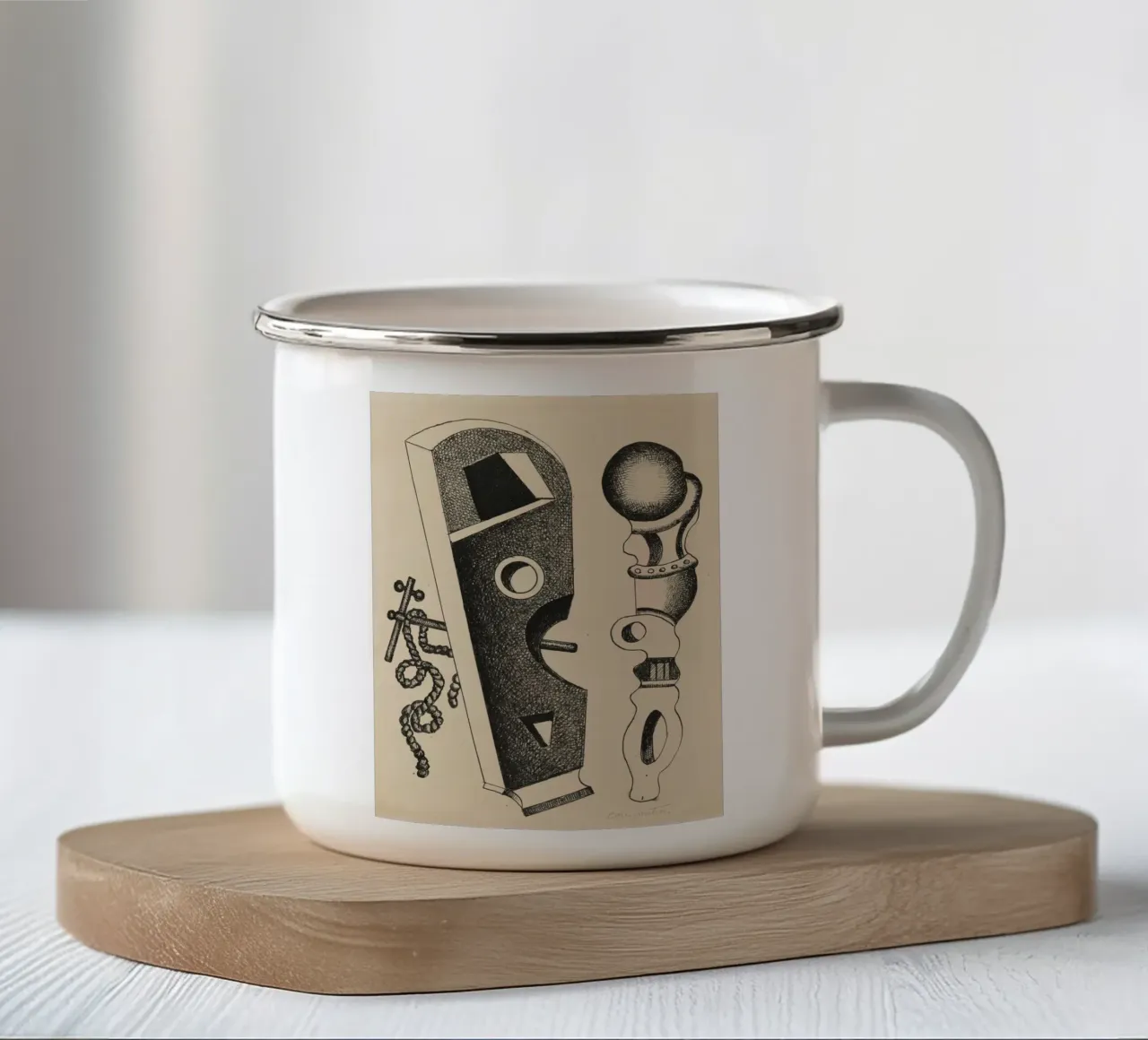 Léger's "Composition" - Dynamic Cubist Abstraction & Moderni enamel mug by NorwesClub