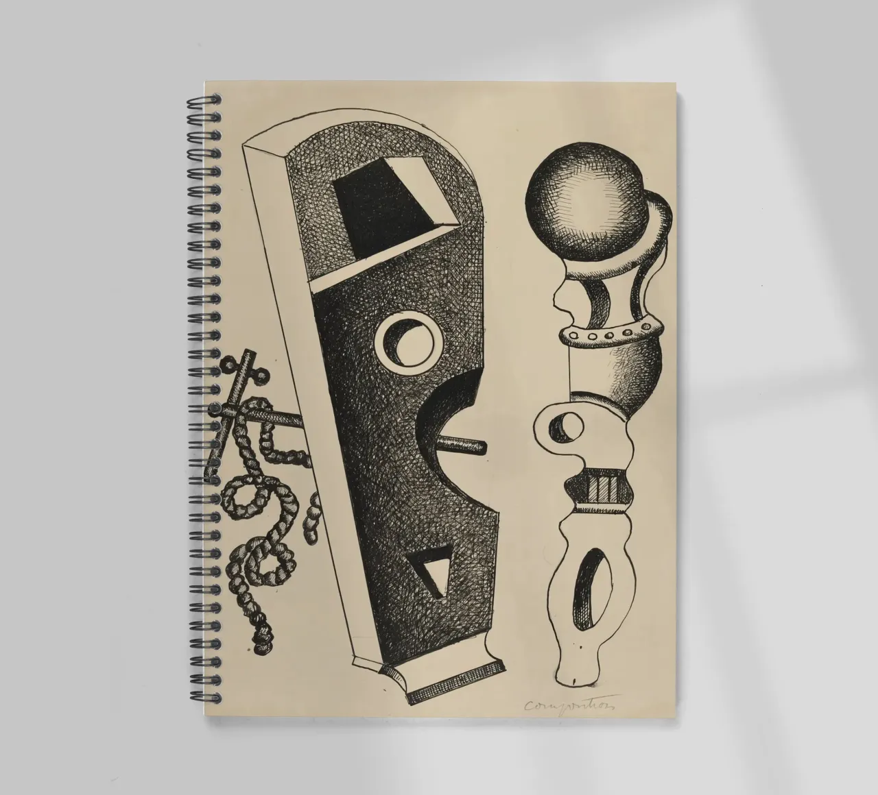 Léger's "Composition" - Dynamic Cubist Abstraction & Moderni spiral notebook by NorwesClub