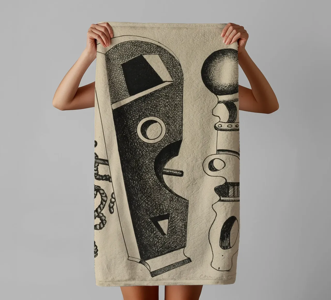 Léger's "Composition" - Dynamic Cubist Abstraction & Moderni towel by NorwesClub