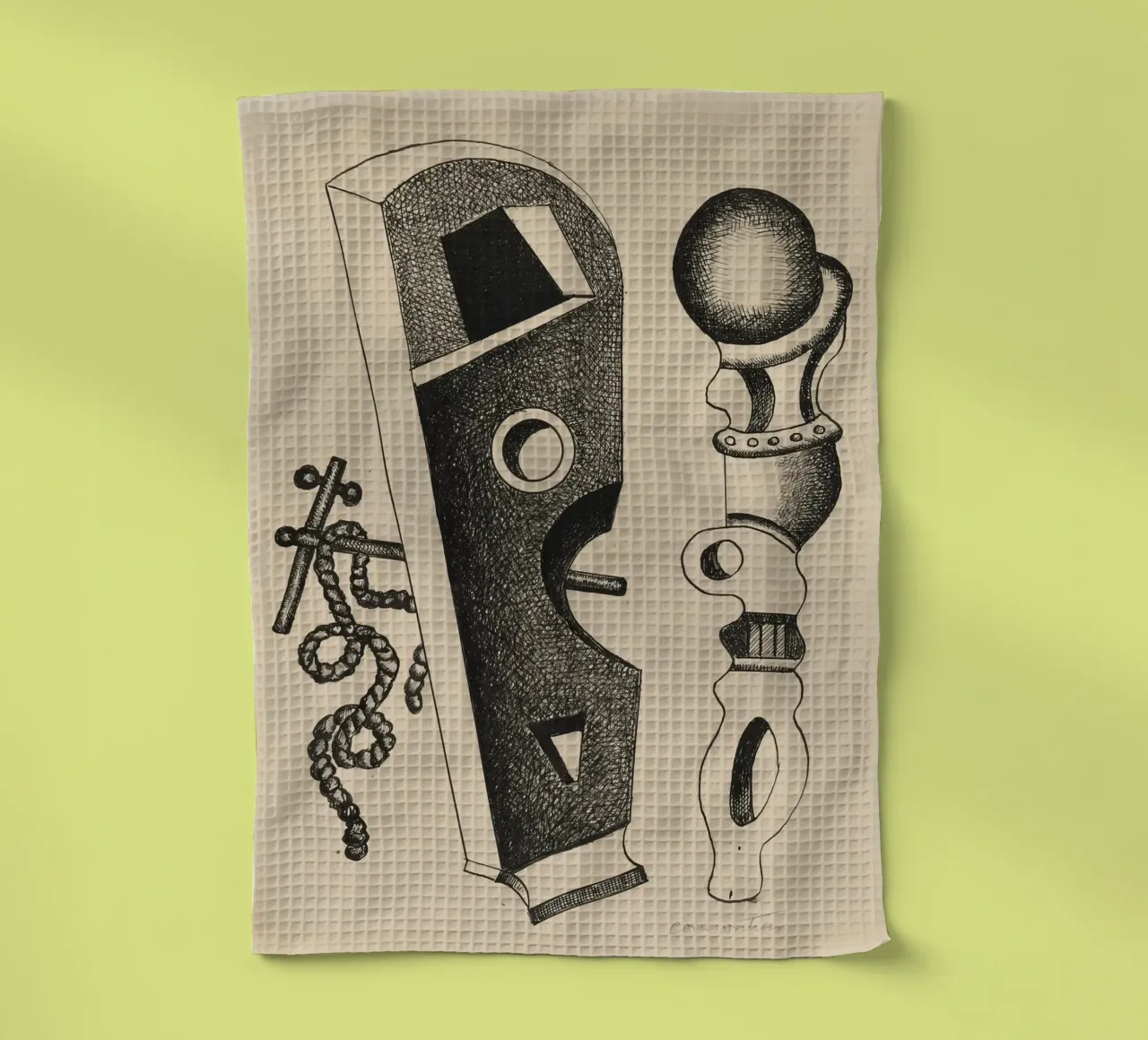 Léger's "Composition" - Dynamic Cubist Abstraction & Moderni tea towel by NorwesClub