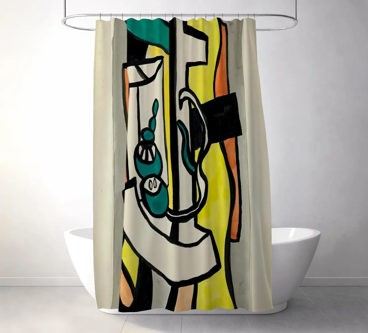 Léger's "Composition" - Cubist Still Life & Vibrant Modern A shower curtain by NorwesClub
