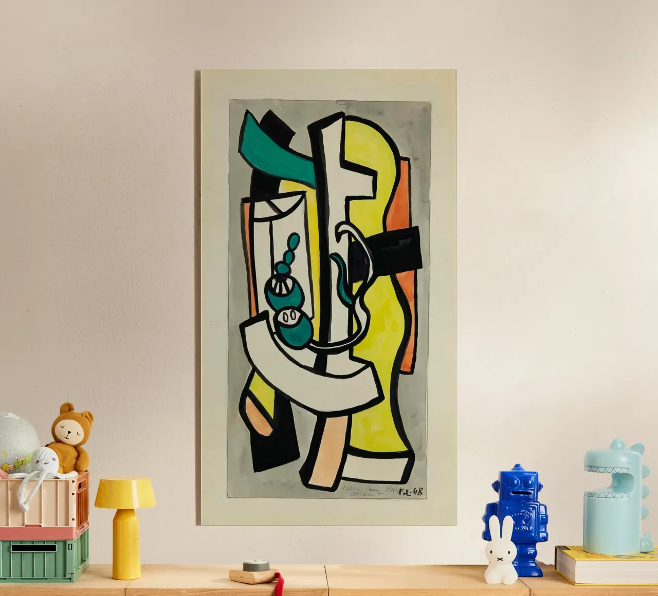 Légers "Compositie" - kubistisch stilleven & levendige moderne compositie acryl van NorwesClub