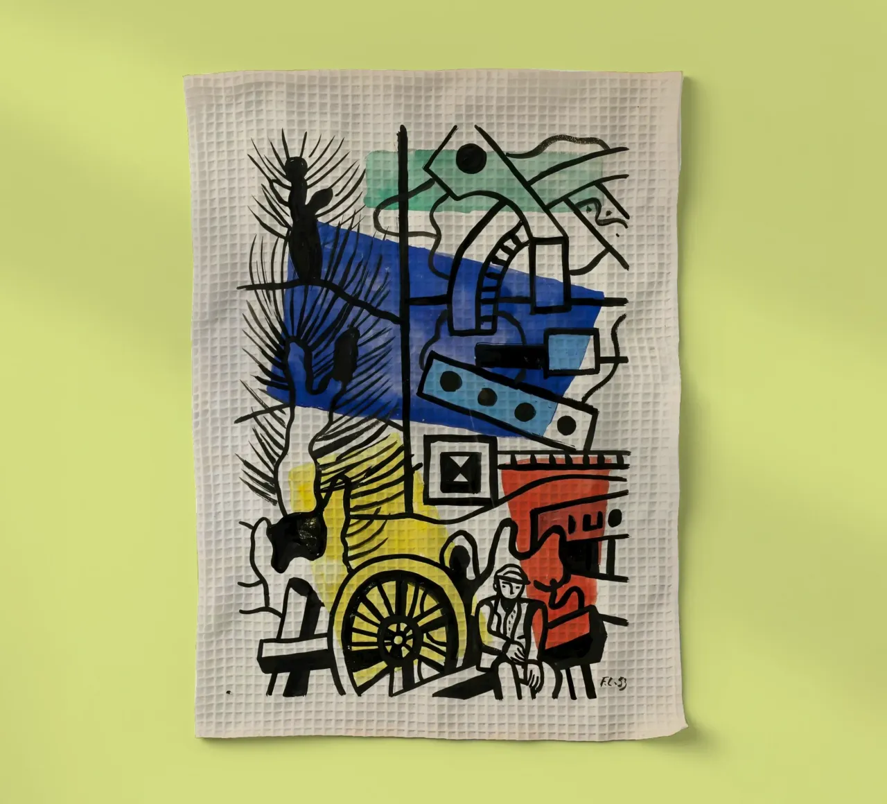 La "Composizione" di Léger - Murale cubista dinamico e città moderna canovaccio da cucina da NorwesClub