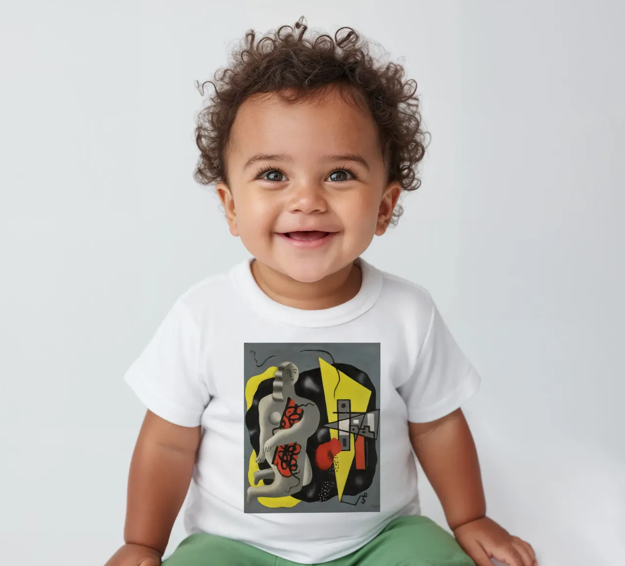 Léger's "Dancer w/ Yellow Triangle" - Cubist & Modernist Fig baby t-shirt by NorwesClub