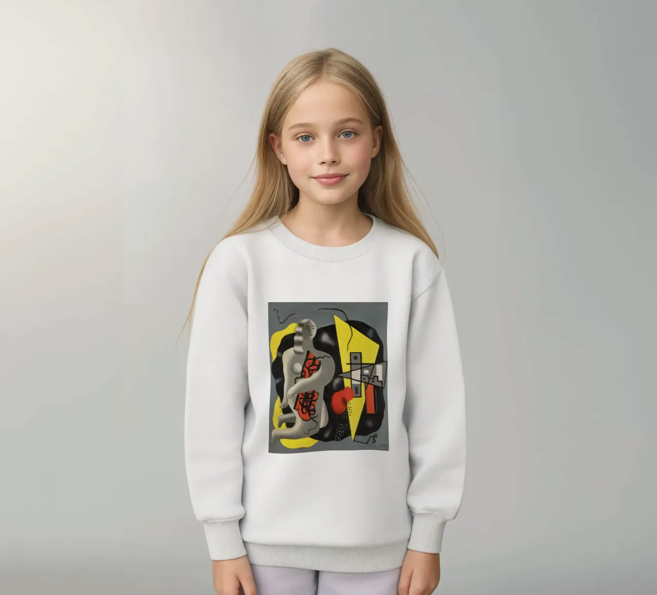 Léger's "Dancer w/ Yellow Triangle" - Cubist & Modernist Fig kids sweatshirt by NorwesClub