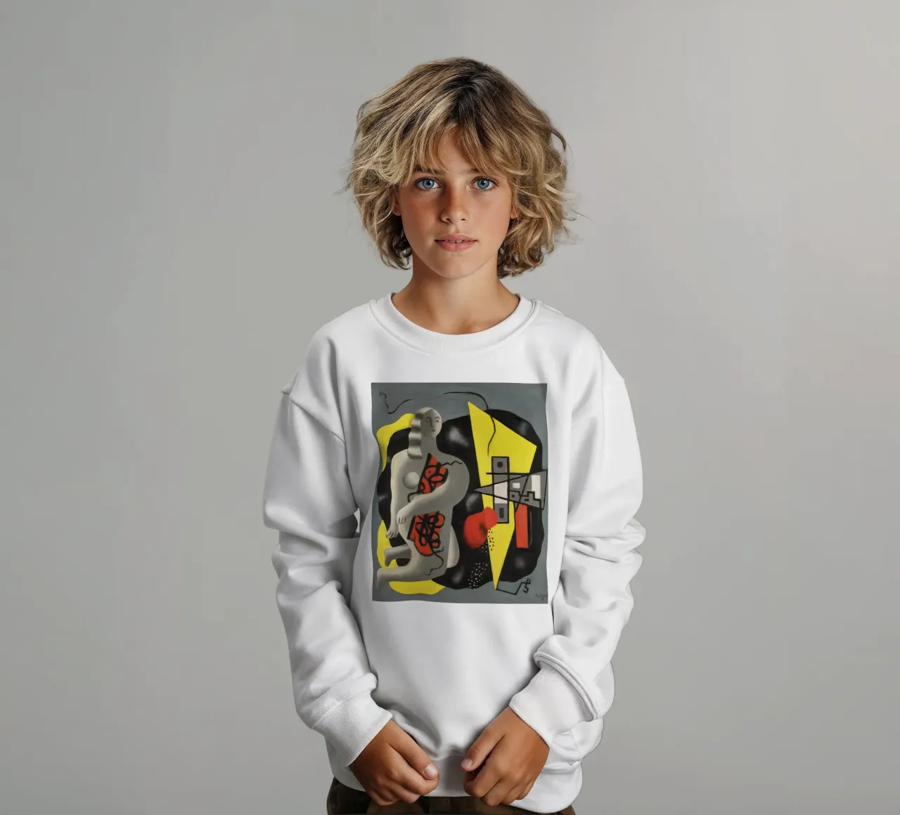 Léger's "Dancer w/ Yellow Triangle" - Cubist & Modernist Fig kids sweatshirt by NorwesClub