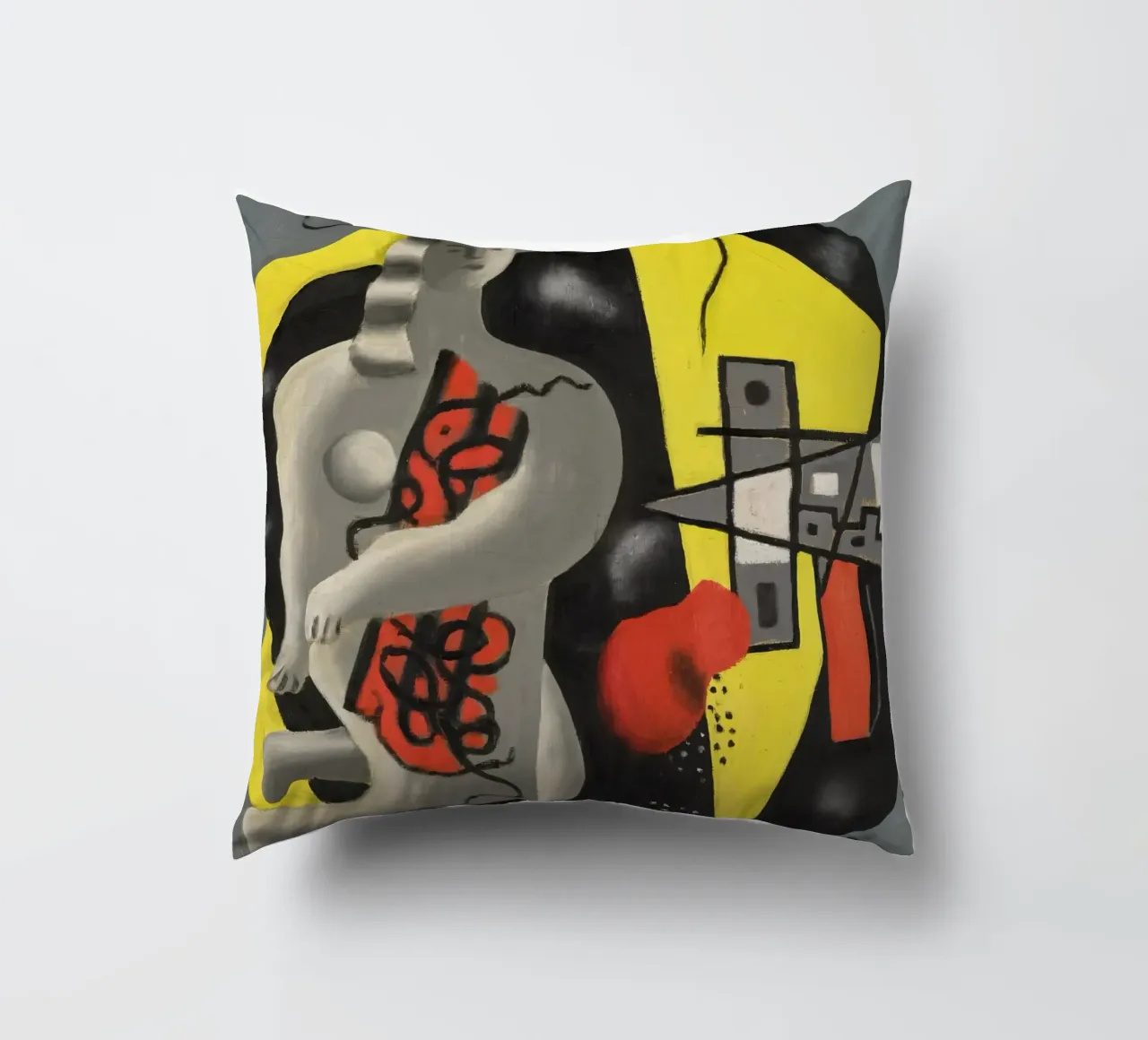 La danseuse au triangle jaune de Léger - Fig. cubiste et moderniste coussin de NorwesClub