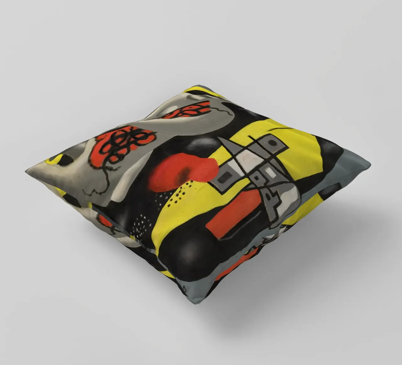 La danseuse au triangle jaune de Léger - Fig. cubiste et moderniste coussin de NorwesClub