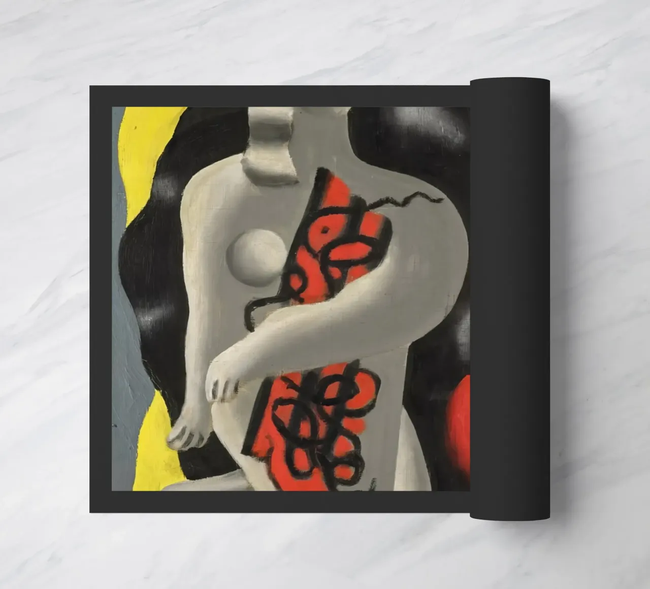 La danseuse au triangle jaune de Léger - Fig. cubiste et moderniste paillasson de NorwesClub