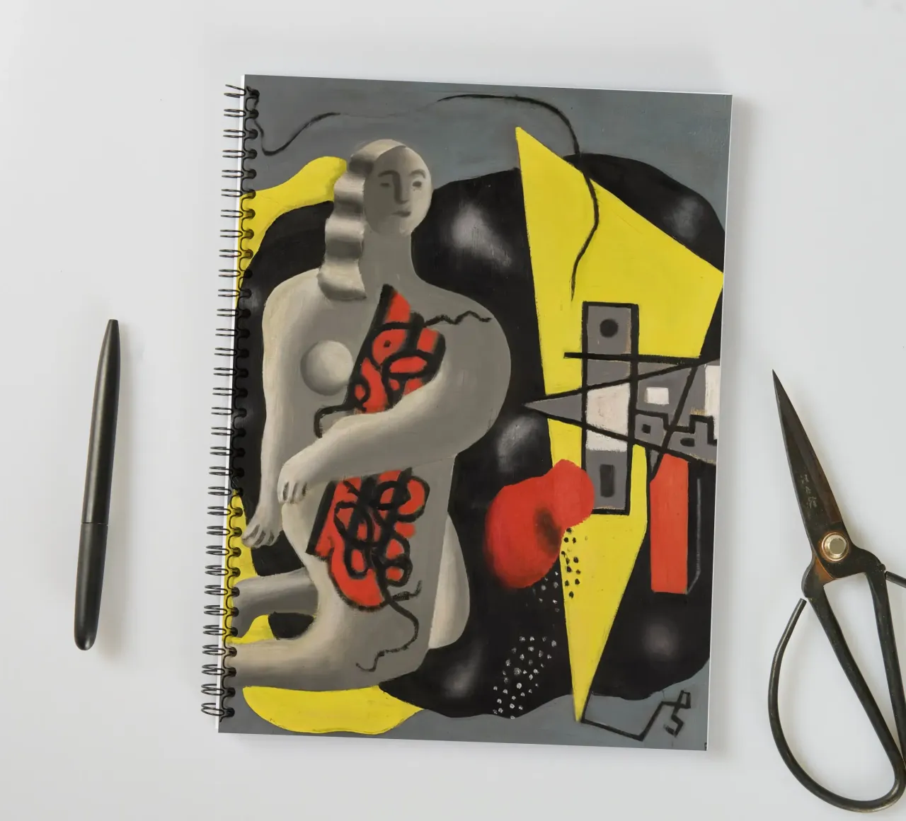 Léger's "Dancer w/ Yellow Triangle" - Cubist & Modernist Fig spiral notebook by NorwesClub
