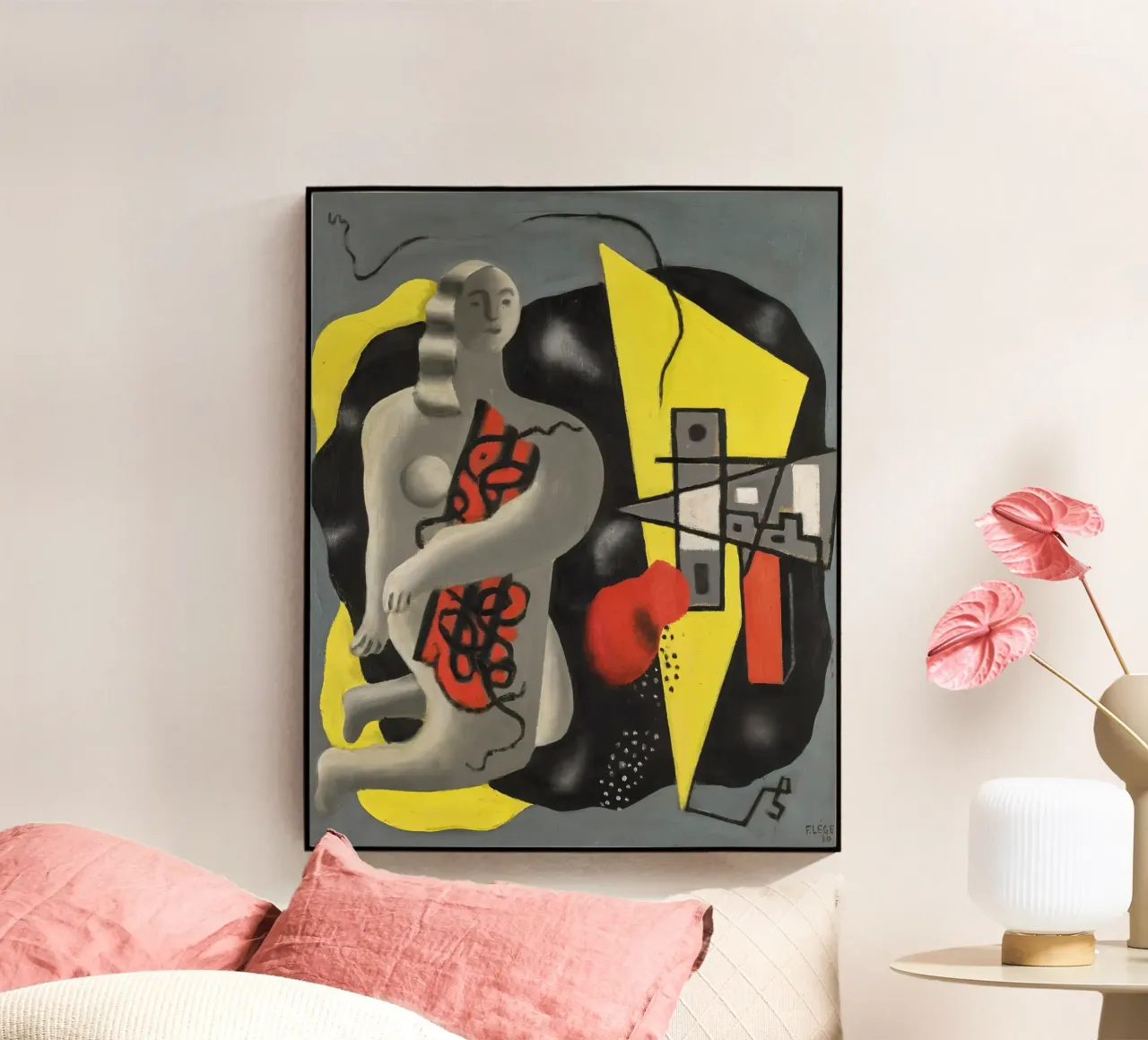 La danseuse au triangle jaune de Léger - Fig. cubiste et moderniste plexiglas de NorwesClub