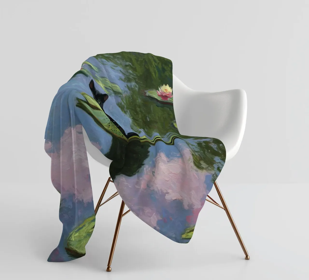 Ninfee Gatto nero coperta in pile da Art Center