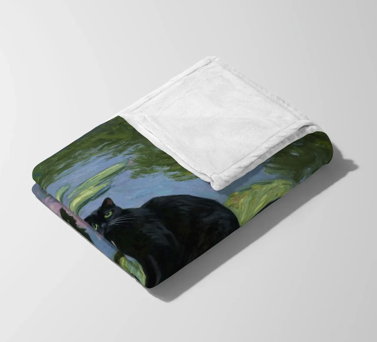 Ninfee Gatto nero coperta in pile da Art Center