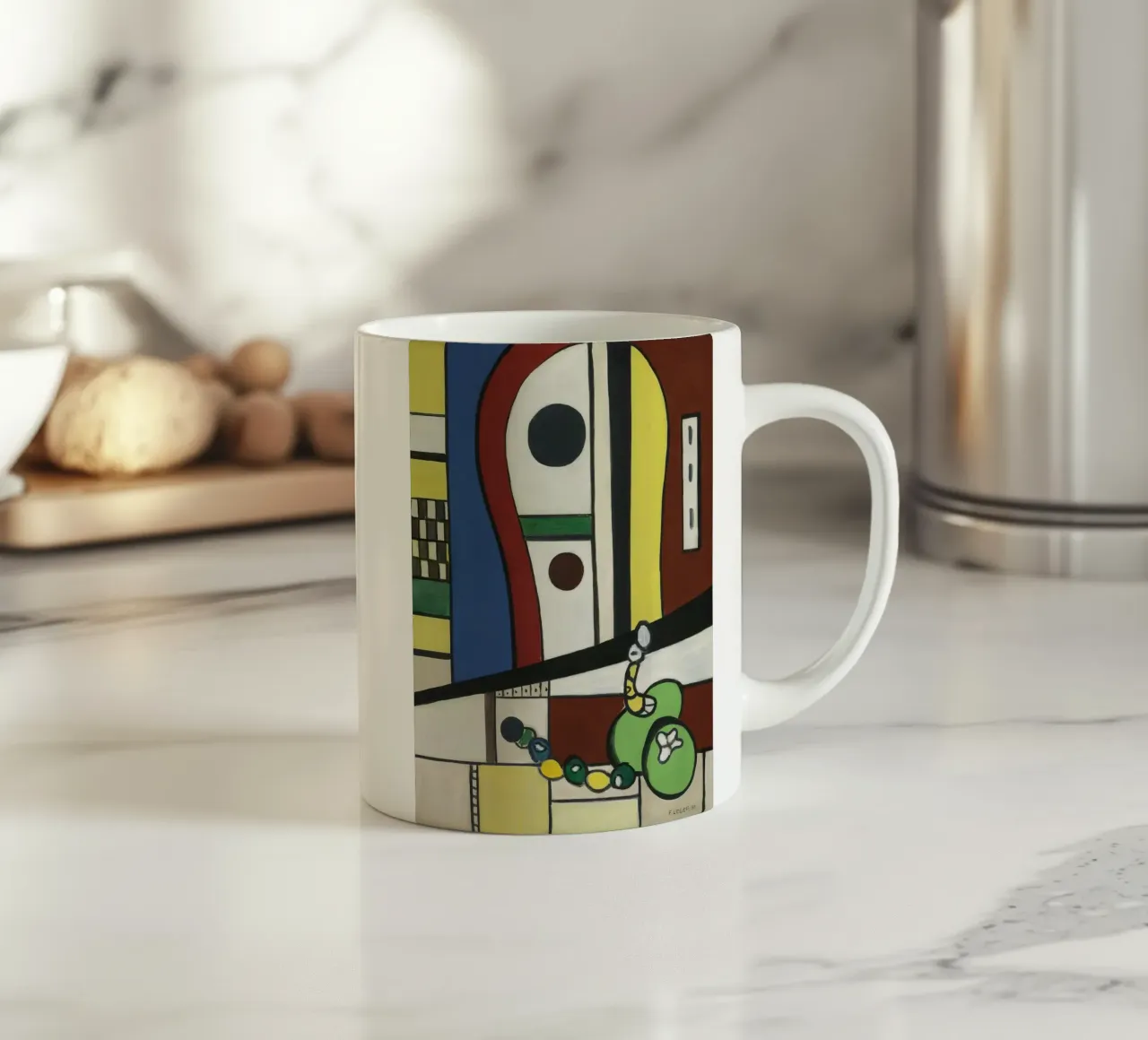 La "Composizione di nature morte" di Léger - Abstra cubista e modernista tazza in ceramica da NorwesClub