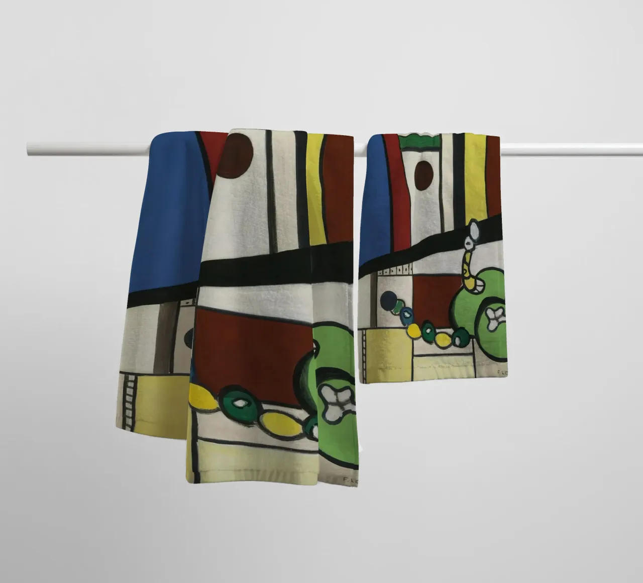 La "Composizione di nature morte" di Léger - Abstra cubista e modernista asciugamano da bagno da NorwesClub