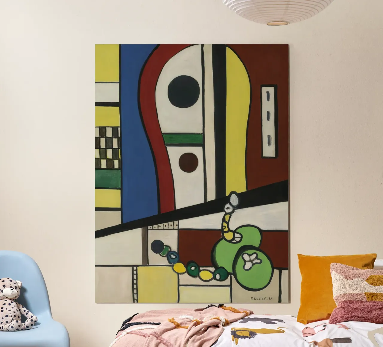 La "Composizione di nature morte" di Léger - Abstra cubista e modernista poster con telaio in plastica da NorwesClub