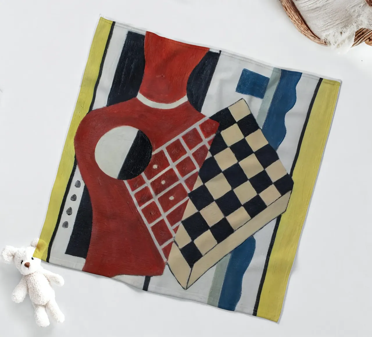 Léger's "Checkerboard Composition" - Cubist Abstract & Moder fleece blanket by NorwesClub