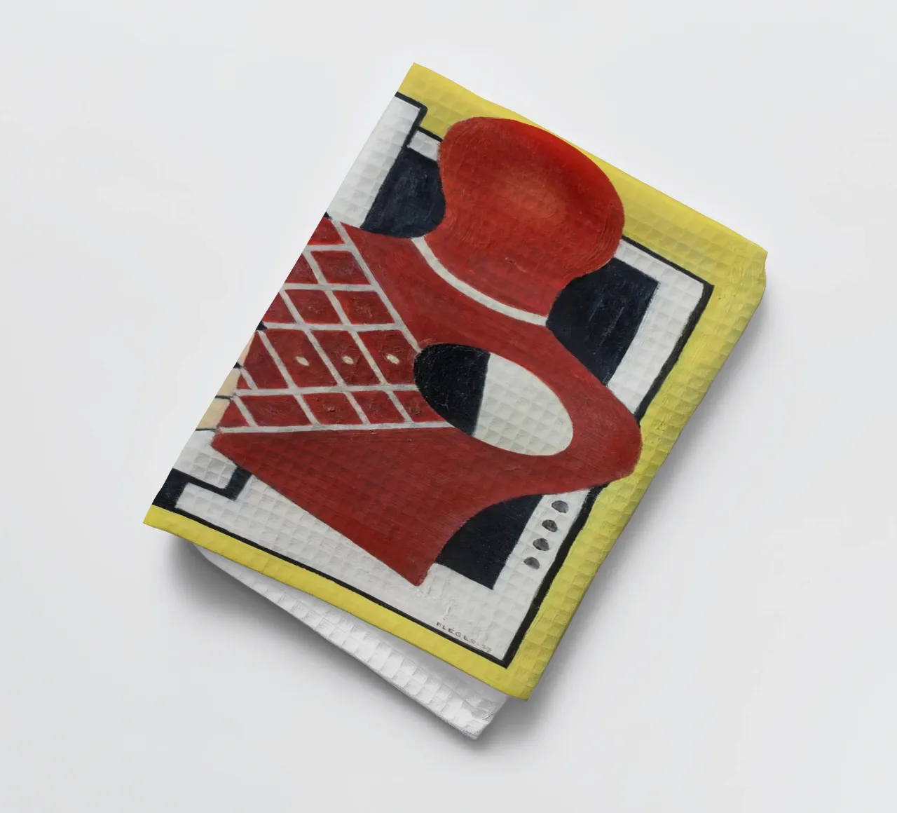 Léger's "Checkerboard Composition" - Cubist Abstract & Moder tea towel by NorwesClub