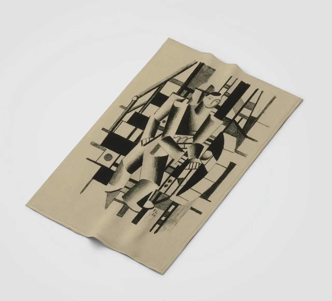 La "Composizione di due figure" di Léger - Figurazione cubista e modernista coperta in pile da NorwesClub