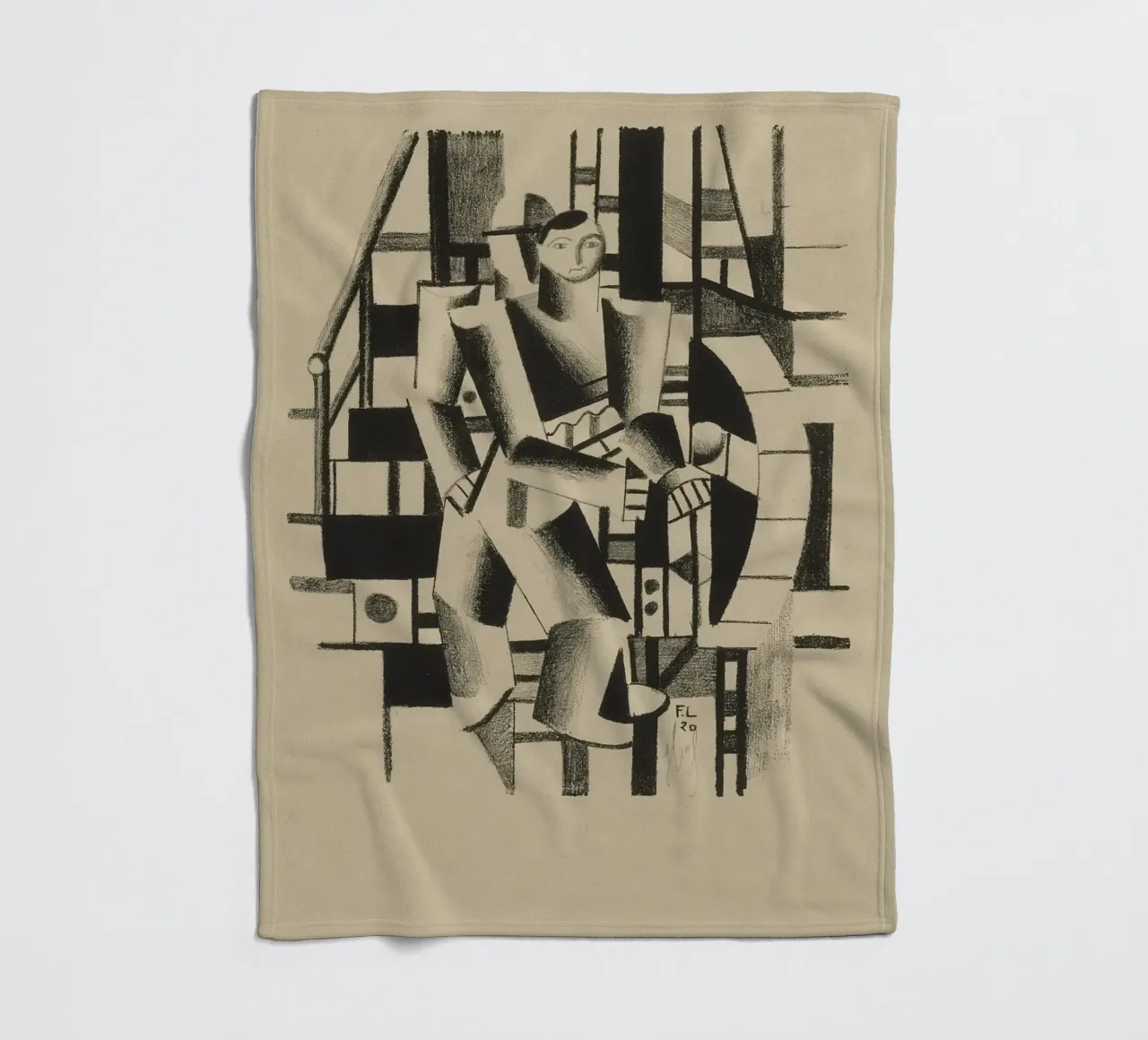 La "Composizione di due figure" di Léger - Figurazione cubista e modernista coperta in pile da NorwesClub