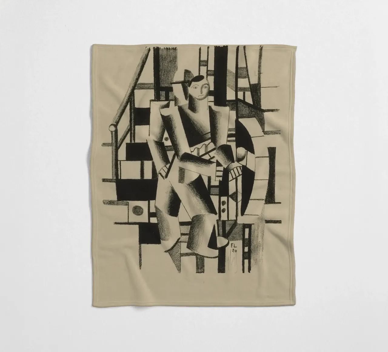 La "Composizione di due figure" di Léger - Figurazione cubista e modernista coperta in pile da NorwesClub