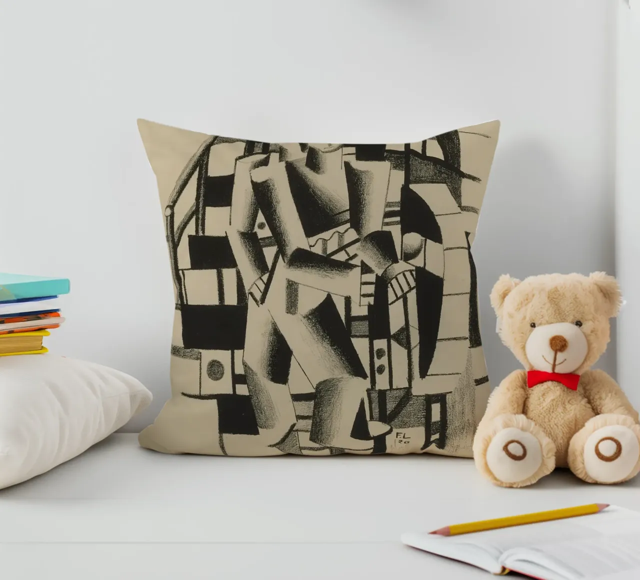 La "Composizione di due figure" di Léger - Figurazione cubista e modernista cuscino da NorwesClub