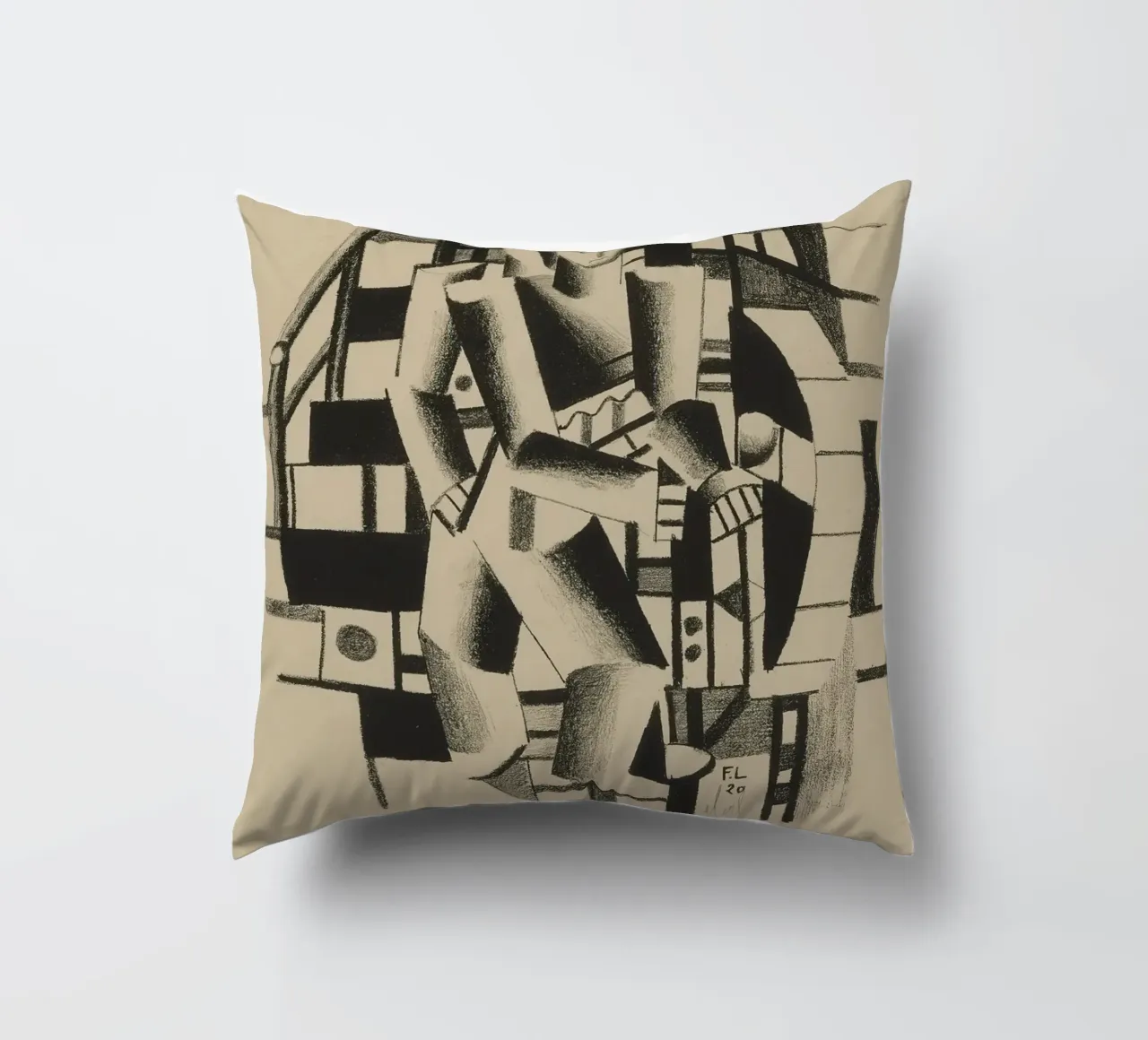 La "Composizione di due figure" di Léger - Figurazione cubista e modernista cuscino da NorwesClub