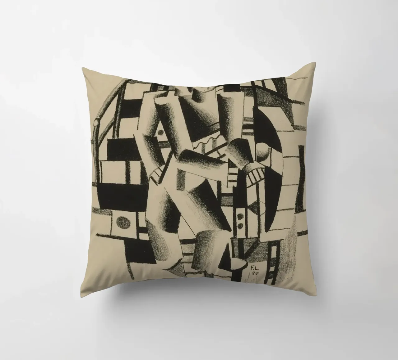 La "Composizione di due figure" di Léger - Figurazione cubista e modernista cuscino da NorwesClub