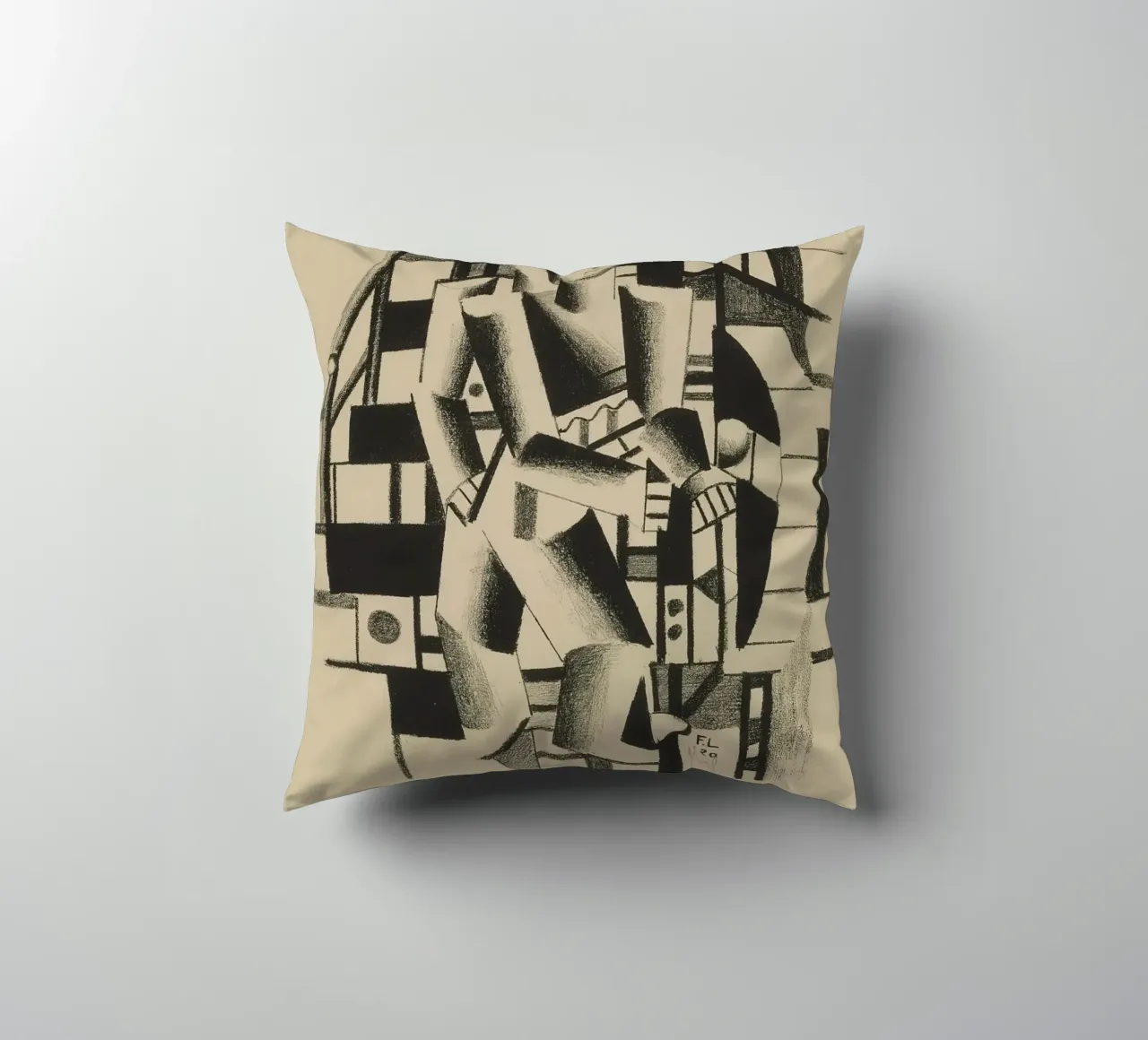 La "Composizione di due figure" di Léger - Figurazione cubista e modernista cuscino da NorwesClub
