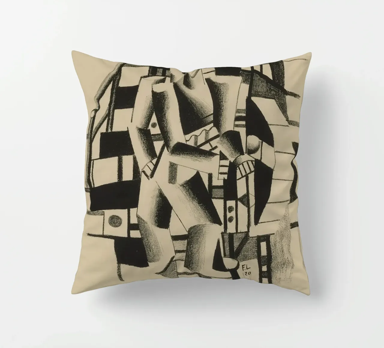 La "Composizione di due figure" di Léger - Figurazione cubista e modernista cuscino da NorwesClub