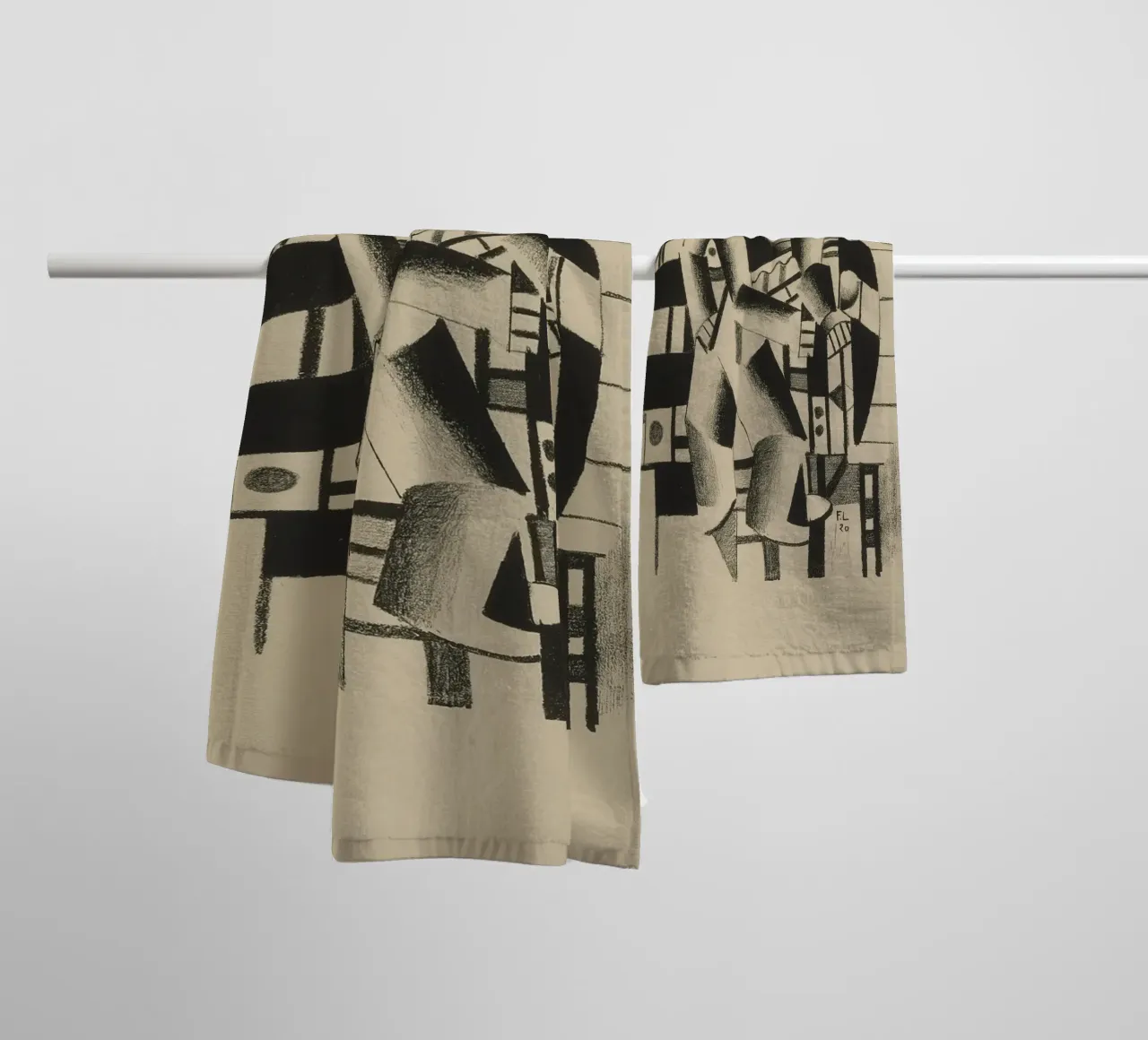 La "Composizione di due figure" di Léger - Figurazione cubista e modernista asciugamano da bagno da NorwesClub