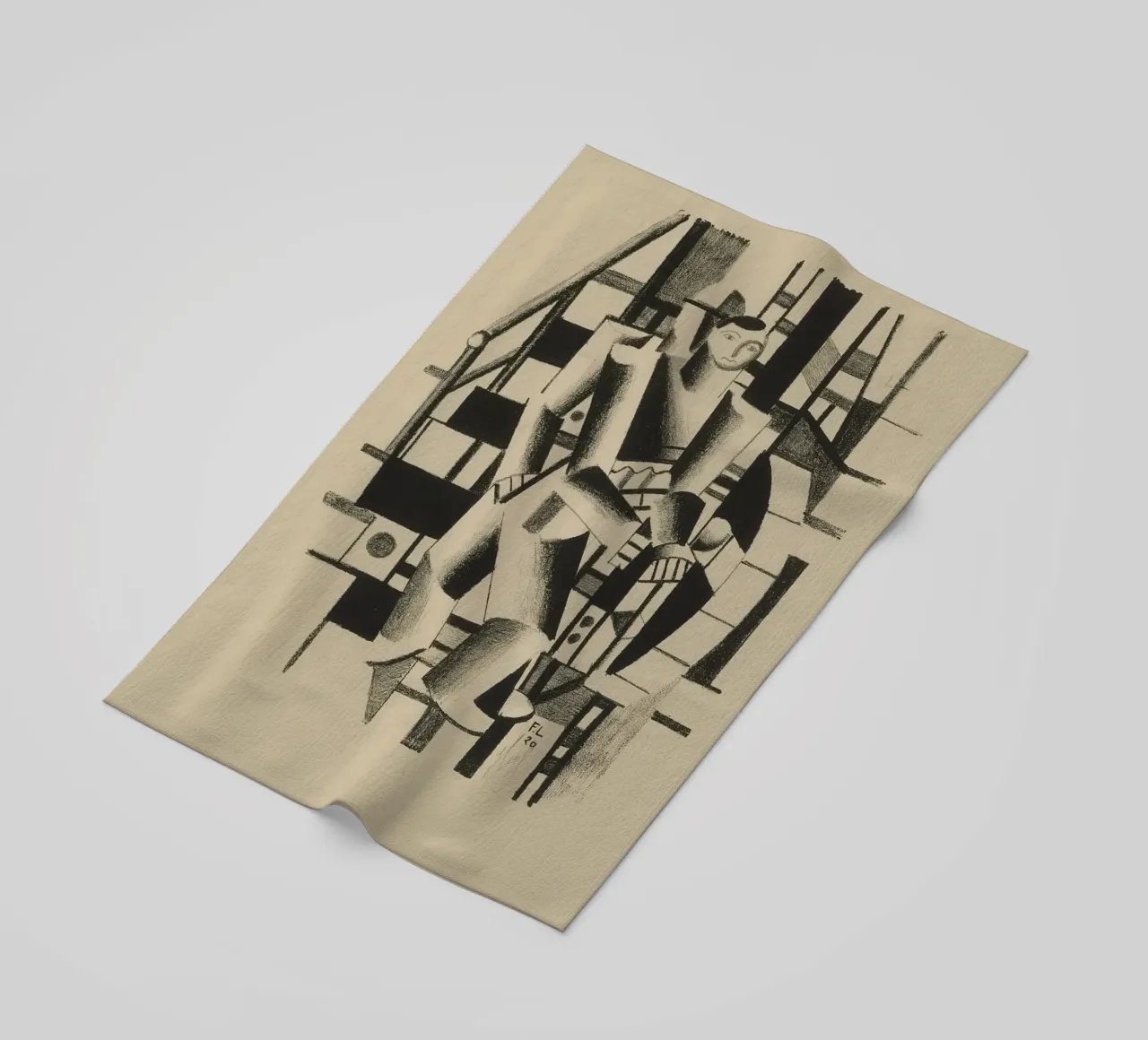 La "Composizione di due figure" di Léger - Figurazione cubista e modernista telo mare da NorwesClub
