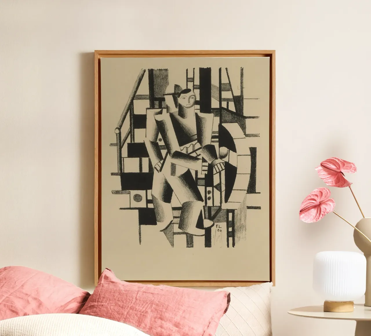 Léger's "Two Figures Composition" - Cubist & Modernist Figur canvas with Floater frame by NorwesClub