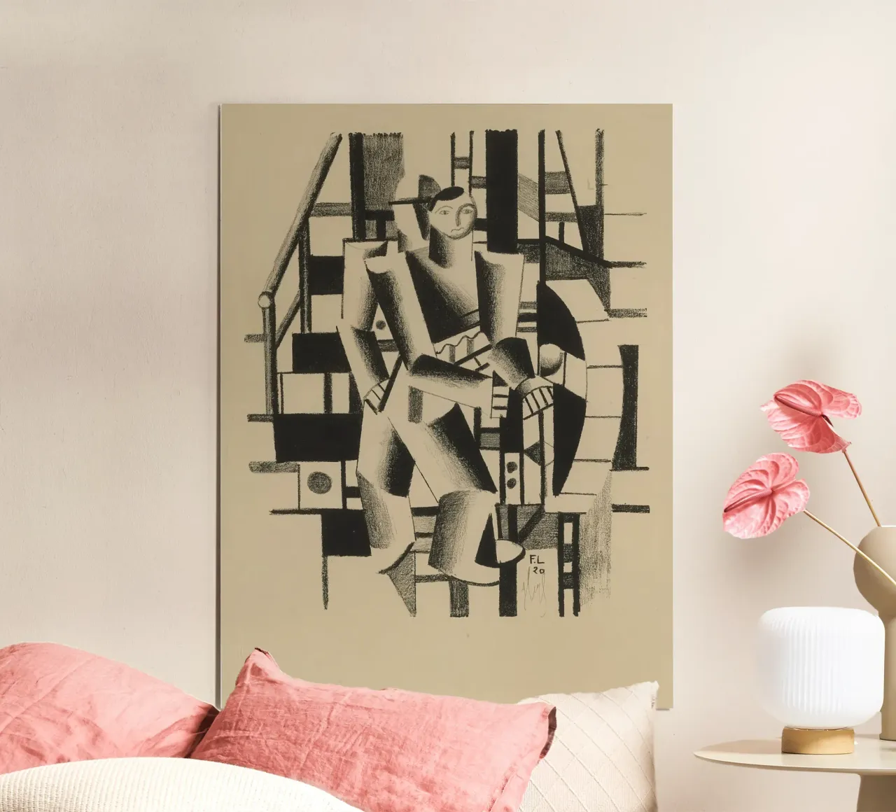 La "Composizione di due figure" di Léger - Figurazione cubista e modernista carta hahnemühle da NorwesClub